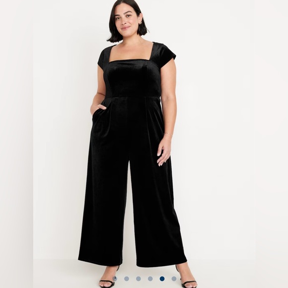 New Old Navy Elegant Black Velvet Jumpsuit womens XXL 20 outfit - Picture 1 of 6